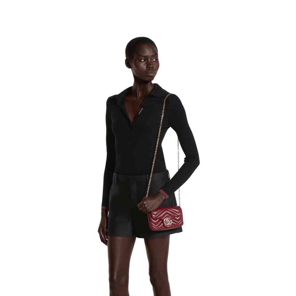 Gucci Matelasse Super Mini GG Wine Sling Bag-thumb-7