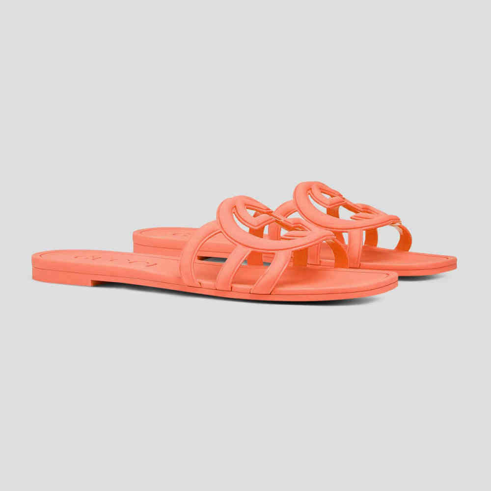Gucci Orange Women's Interlocking G slide sandal-thumb-1