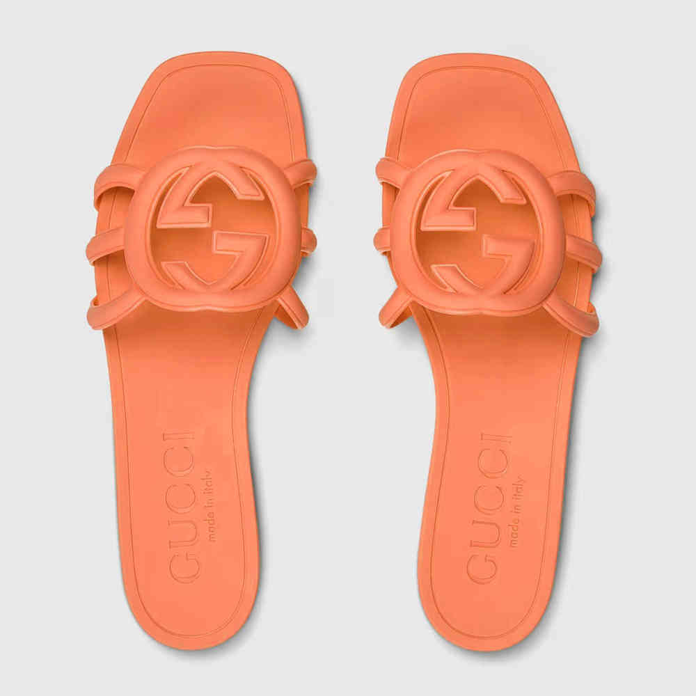 Gucci Orange Women's Interlocking G slide sandal-thumb-2