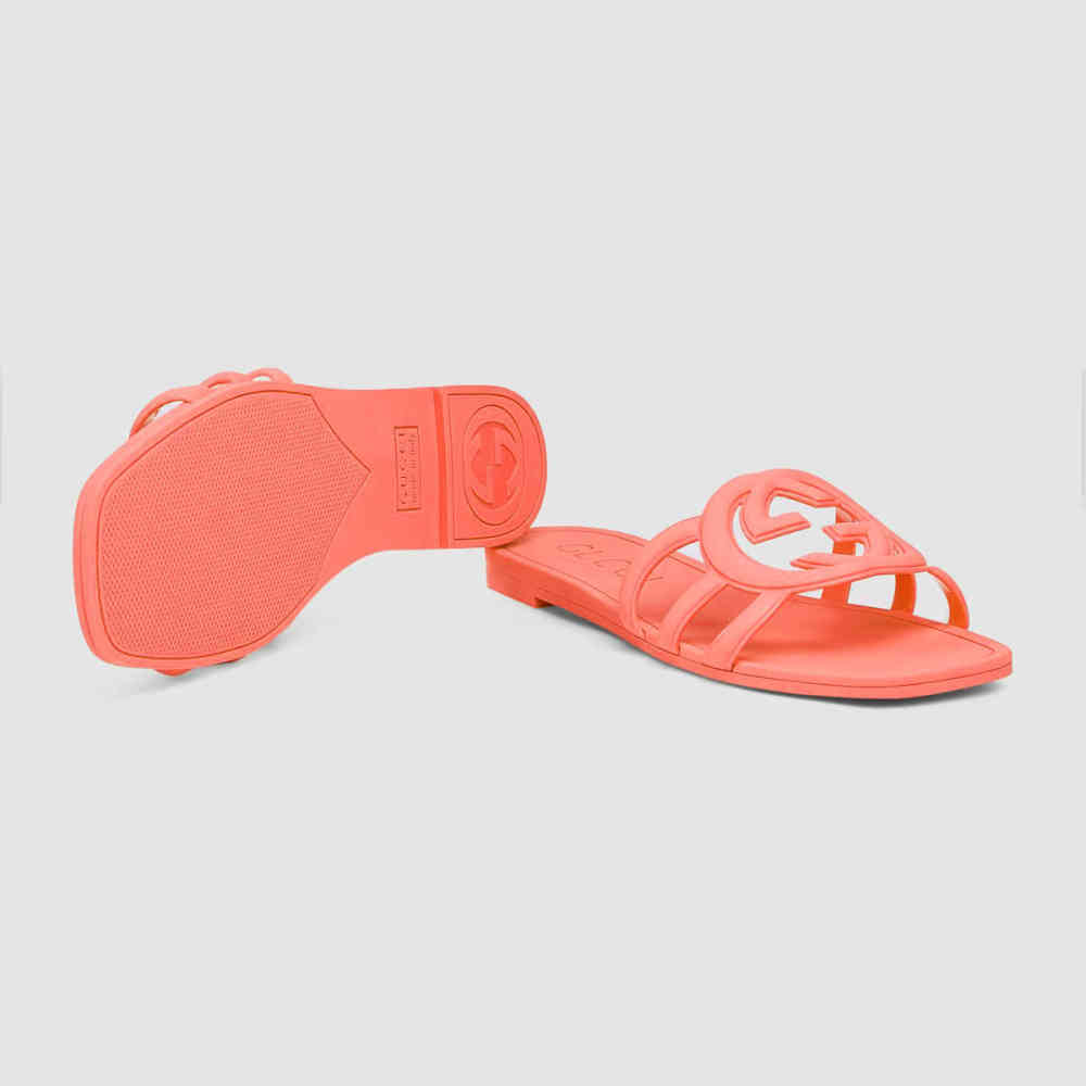 Gucci Orange Women's Interlocking G slide sandal-thumb-3