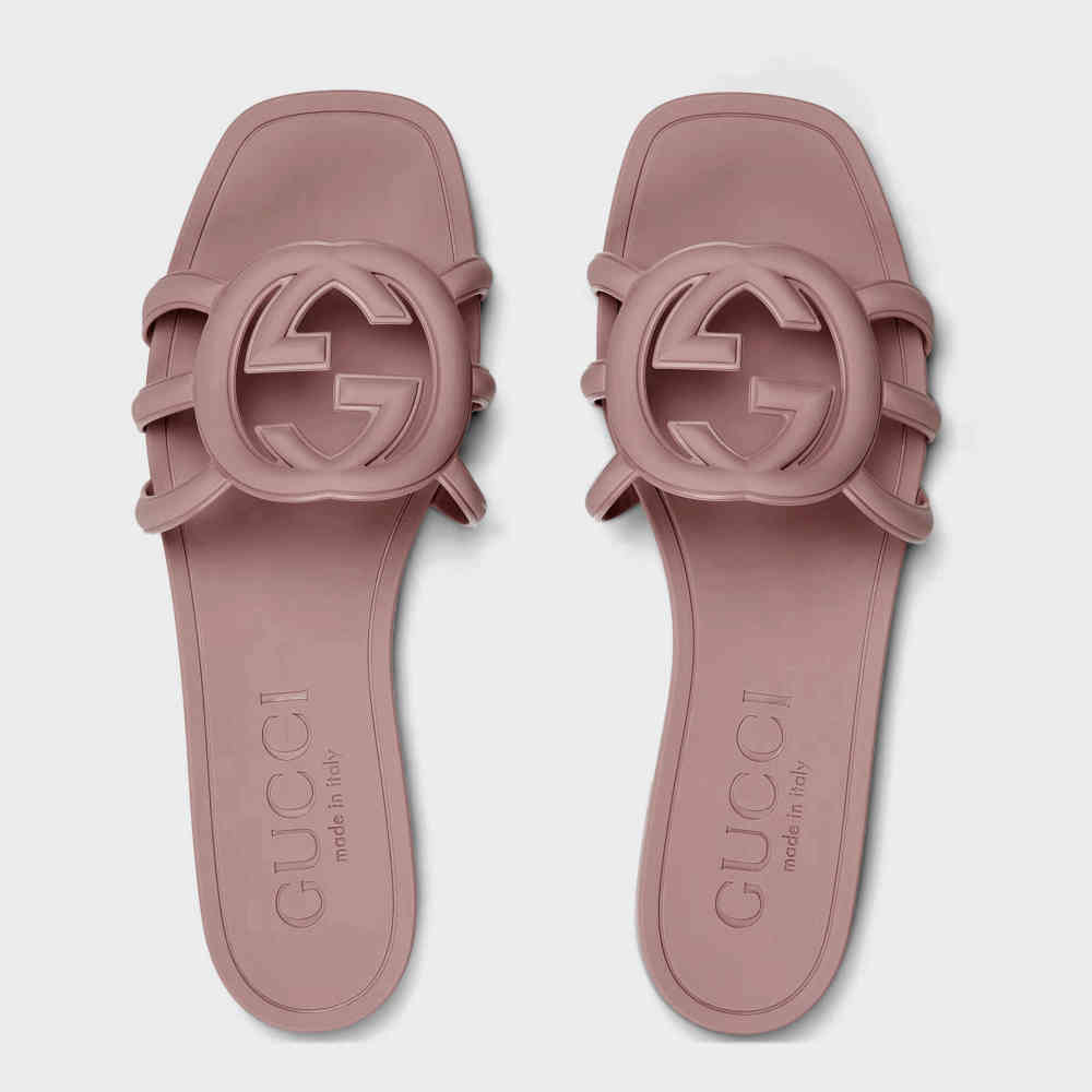 Gucci Beige Women's Interlocking G slide sandal-thumb-2