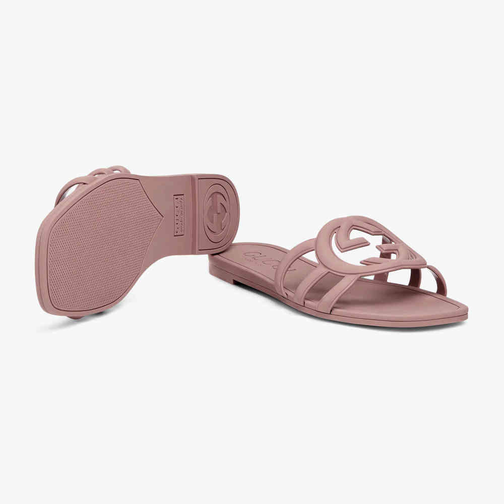 Gucci Beige Women's Interlocking G slide sandal-thumb-4