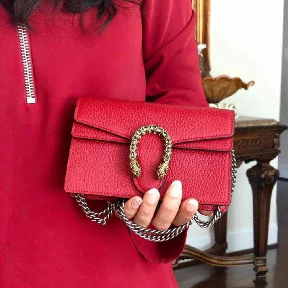 Pink Gucci Crystal Dragon Green Leather Sling Bag