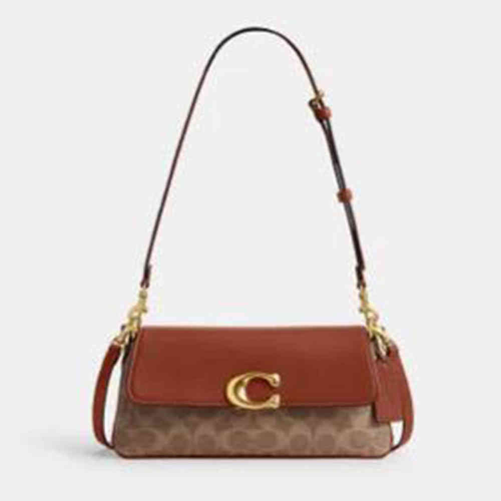 Brown Coach Jet Wine Shoulder Bag