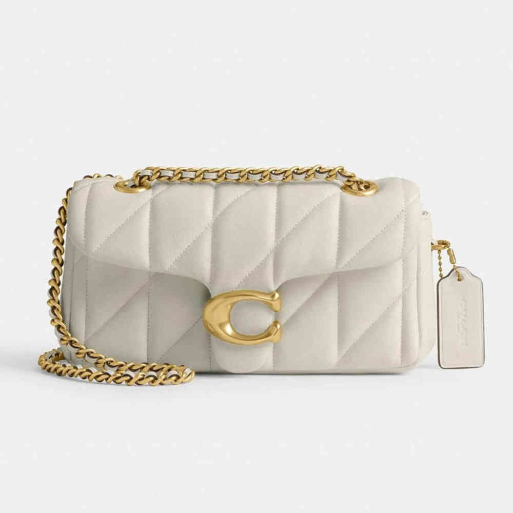 White Coach Tabby 26 With Pillow Quilting Black Sling Bag