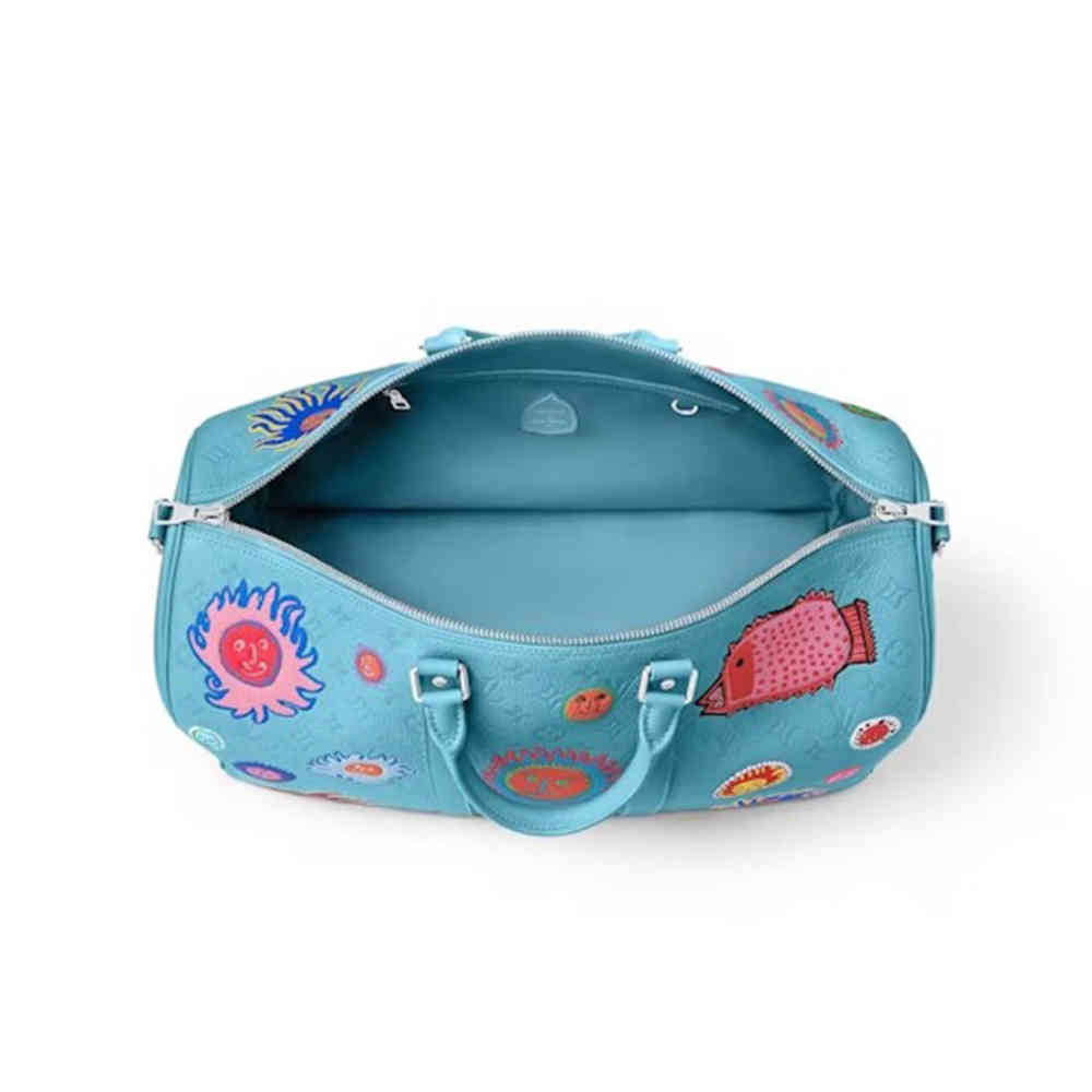 Louis Vuitton x Yayoi Kusama Blue Duffle Bag-2
