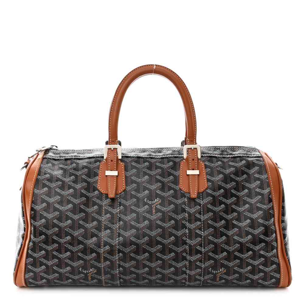 Brown Goyard Boeing 55 Green Duffle Bag