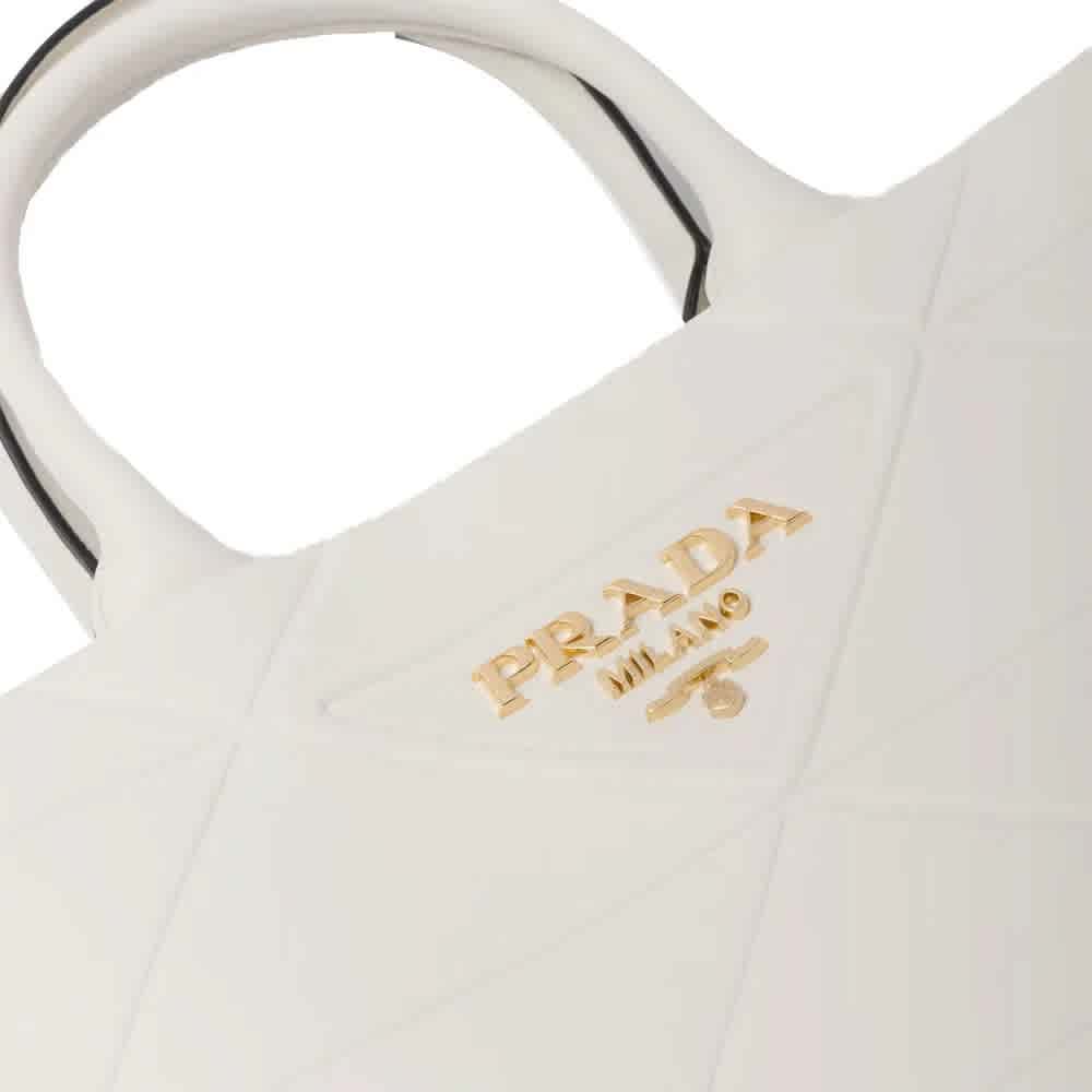 Prada Symbole Bag Large White Leather Tote Bag-thumb-4