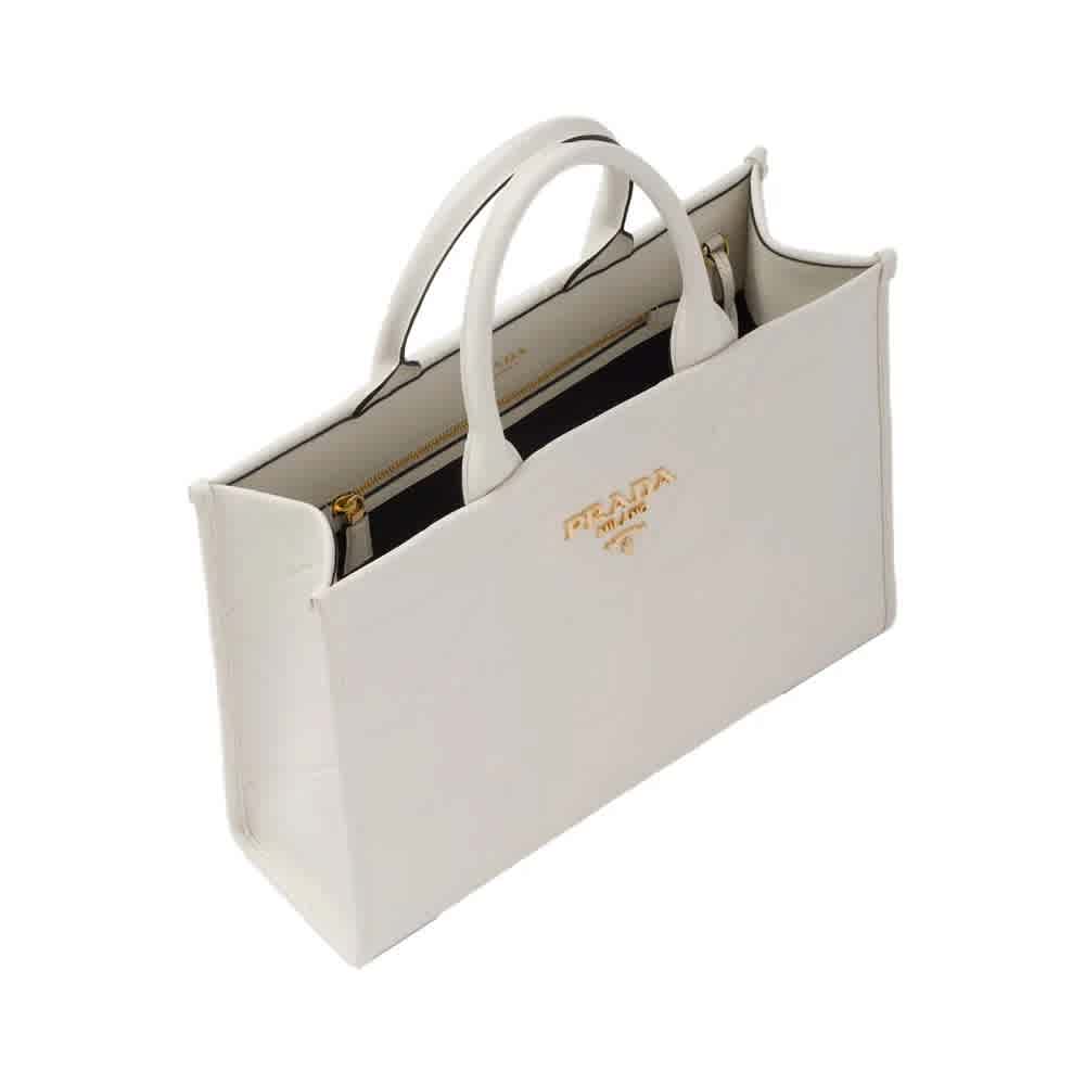 Prada Symbole Bag Large White Leather Tote Bag-thumb-2