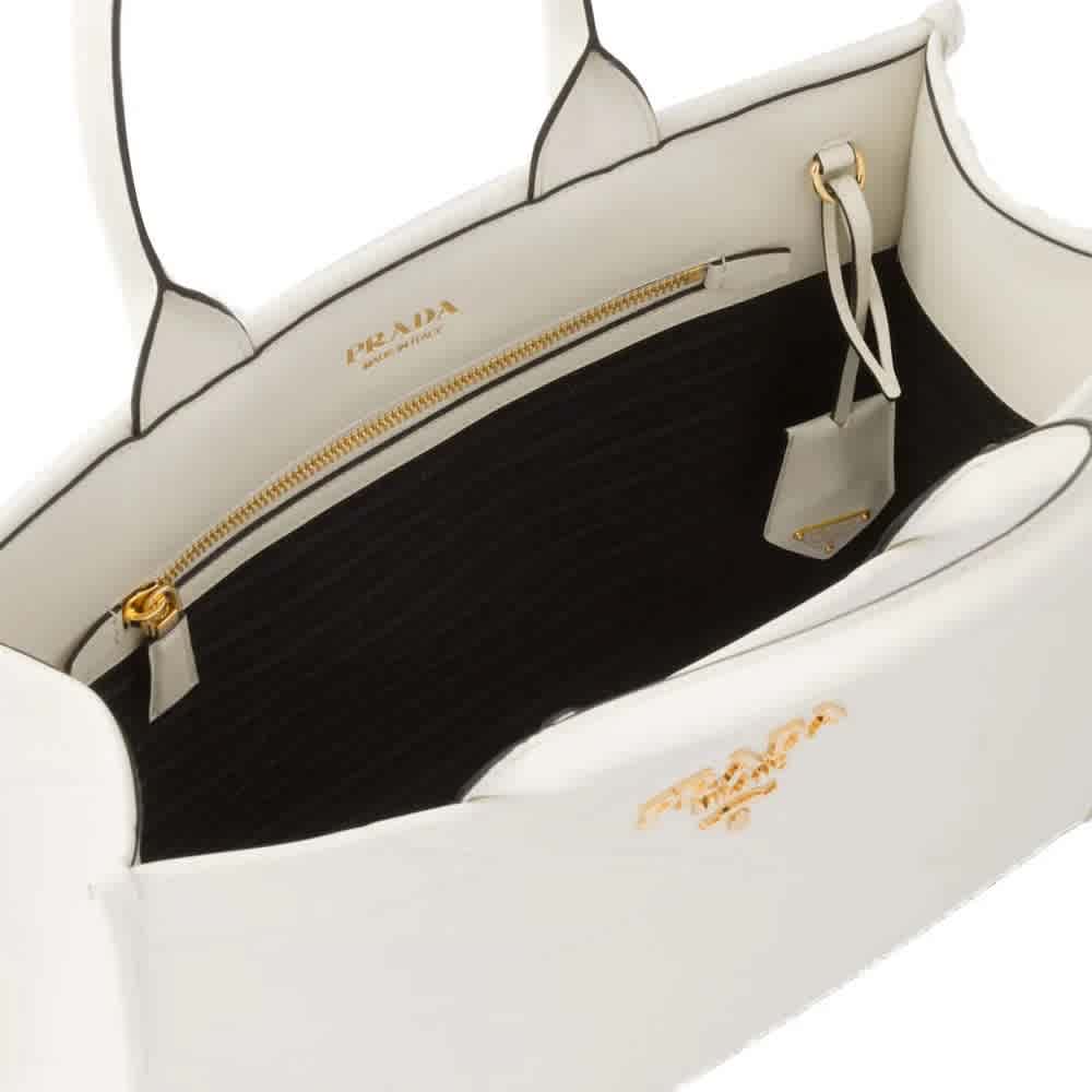 Prada Symbole Bag Large White Leather Tote Bag-thumb-3