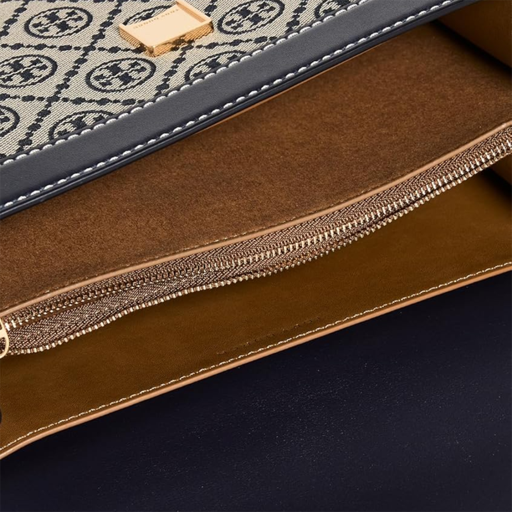 Tory Burch Signature Jacquard Black Shoulder Bag-3