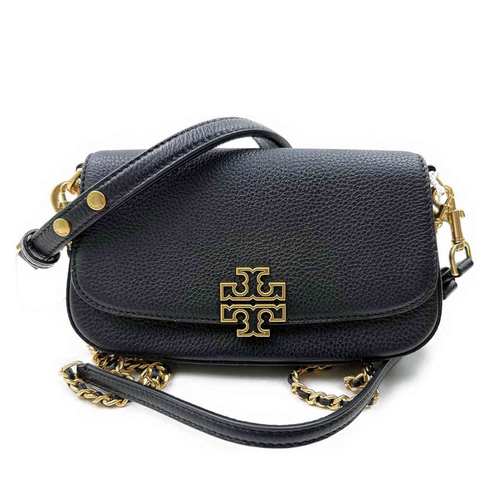 Black Tory Burch Britten Convertible Brown Crossbody Bag
