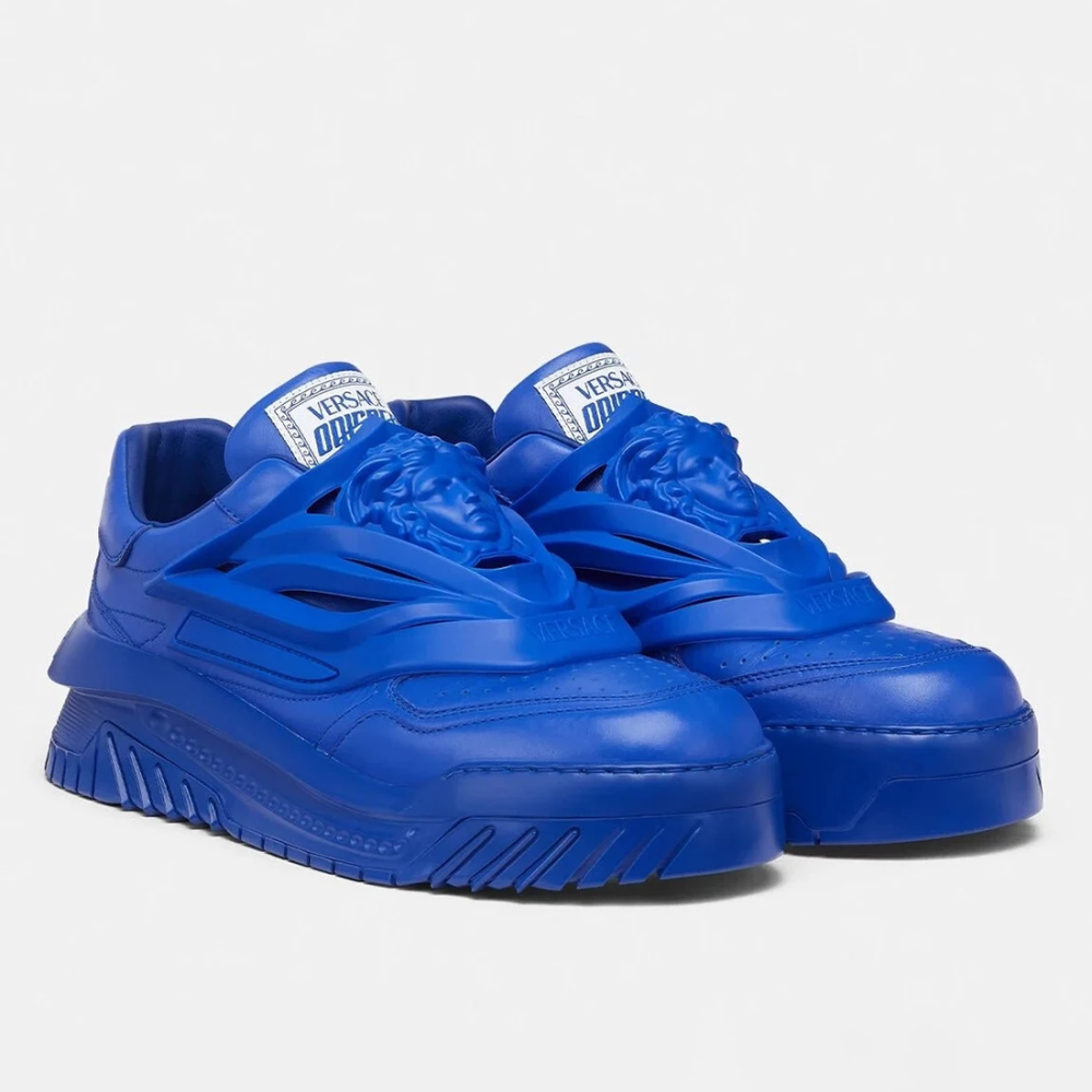 Blue Versace Silver Premium Quality Sneakers