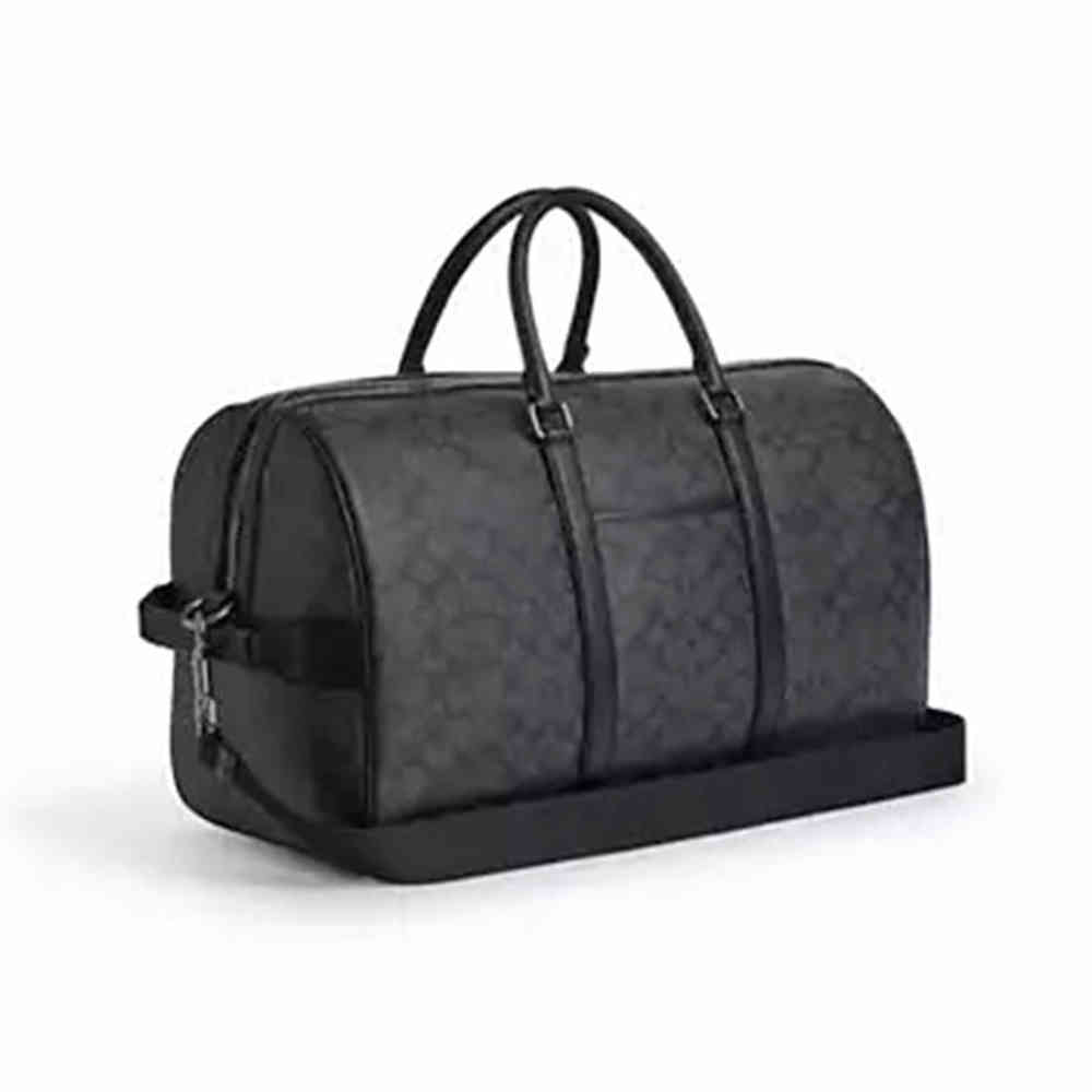 Coach Signature Canvas Black Duffle Bag-2