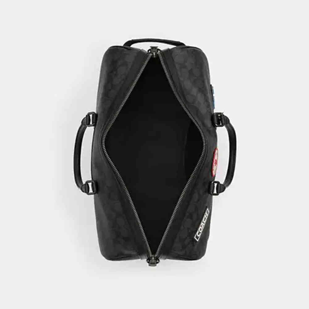 Coach Signature Canvas Black Duffle Bag-3