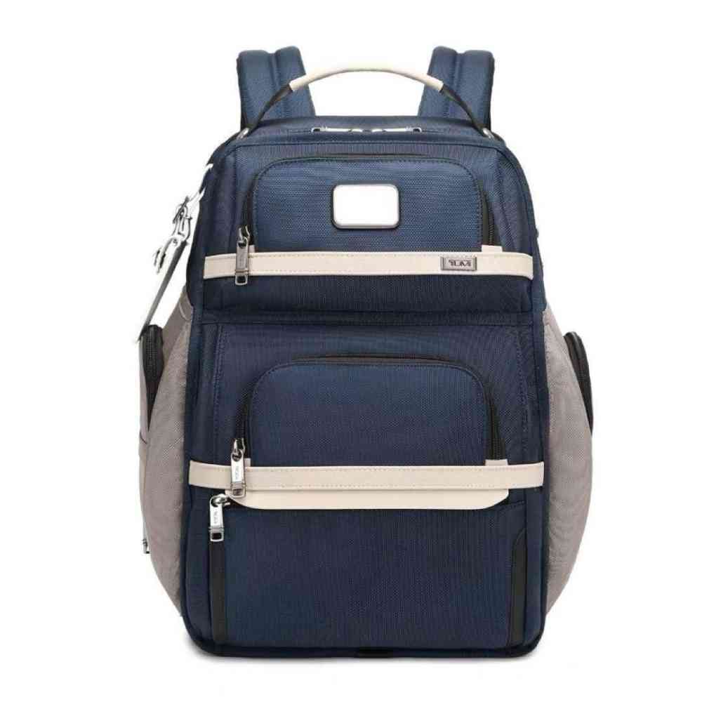 Tumi Alpha Brief Blue & White Backpack-thumb-0