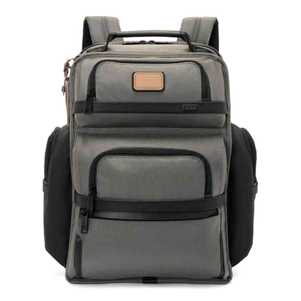 Tumi Alpha Brief Grey & Brown Backpack-thumb-0