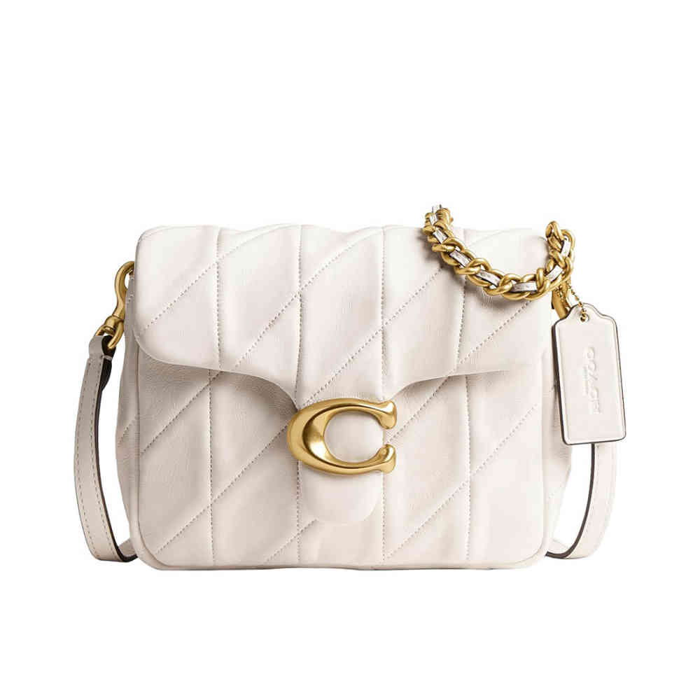 White Coach Time Square Tabby Green Sling Bag