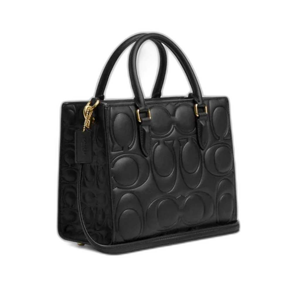 Coach Maggie Embossed Black Tote Bag-thumb-1