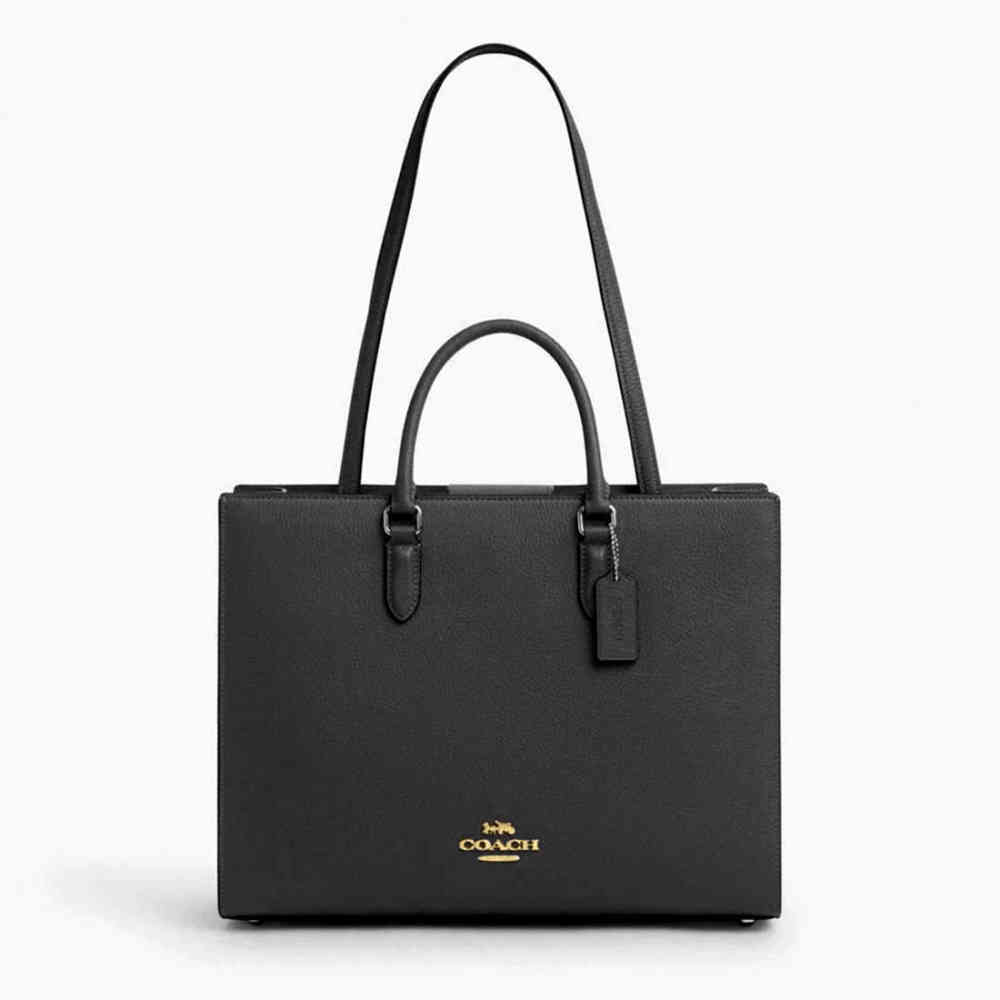 Black Coach Maggie Beige Tote Bag