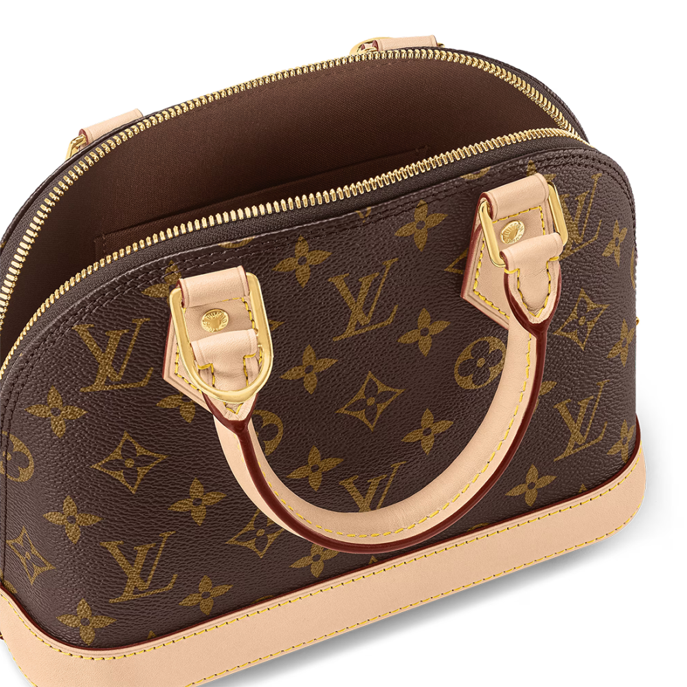 Louis Vuitton Alma Brown & Cream Handbag-thumb-3