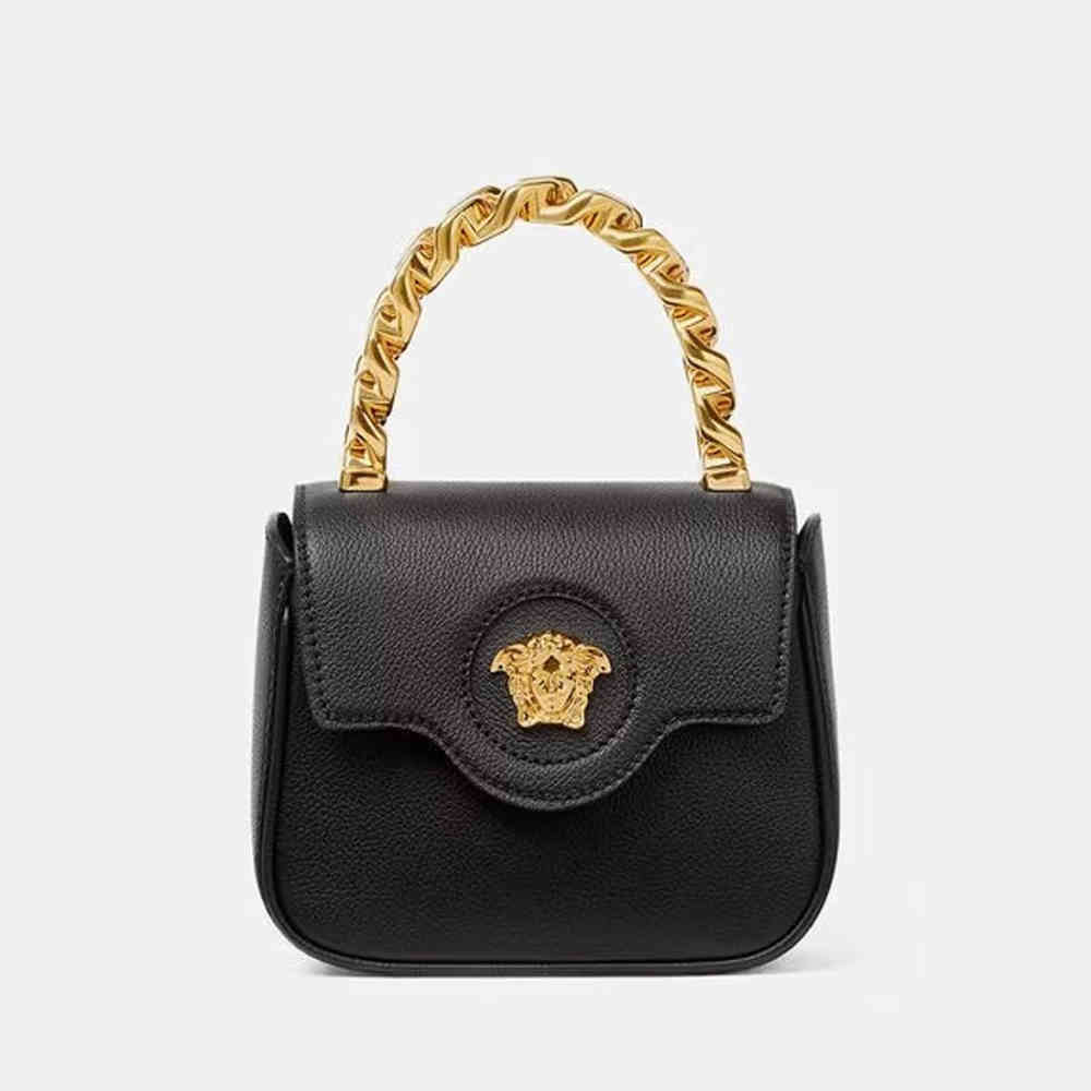 Golden Versace La Medusa Black Handbag