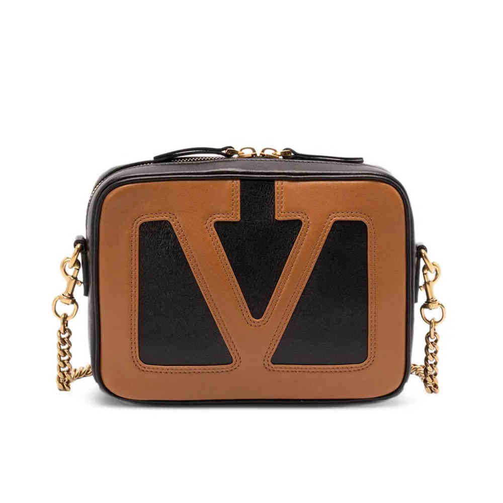 Black Valentino Viva Superstar V Logo White Sling Bag