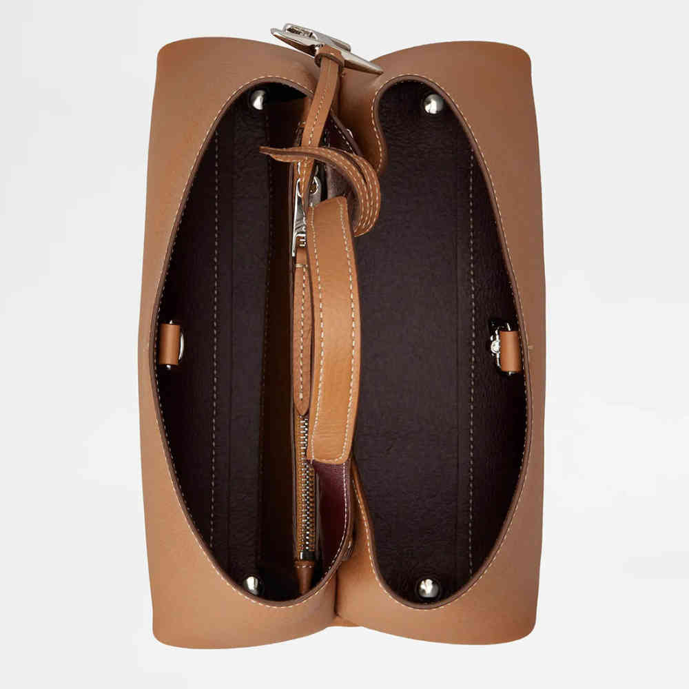 Tod's Boston Brown Leather Tote Bag-2
