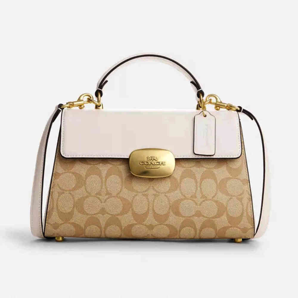 White & Beige Coach Pillow Tabby Pink Shoulder Bag