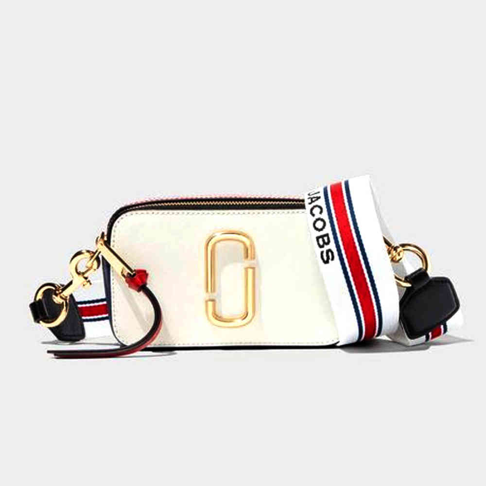 White Marc Jacob Snapshot Beige Crossbody Bag