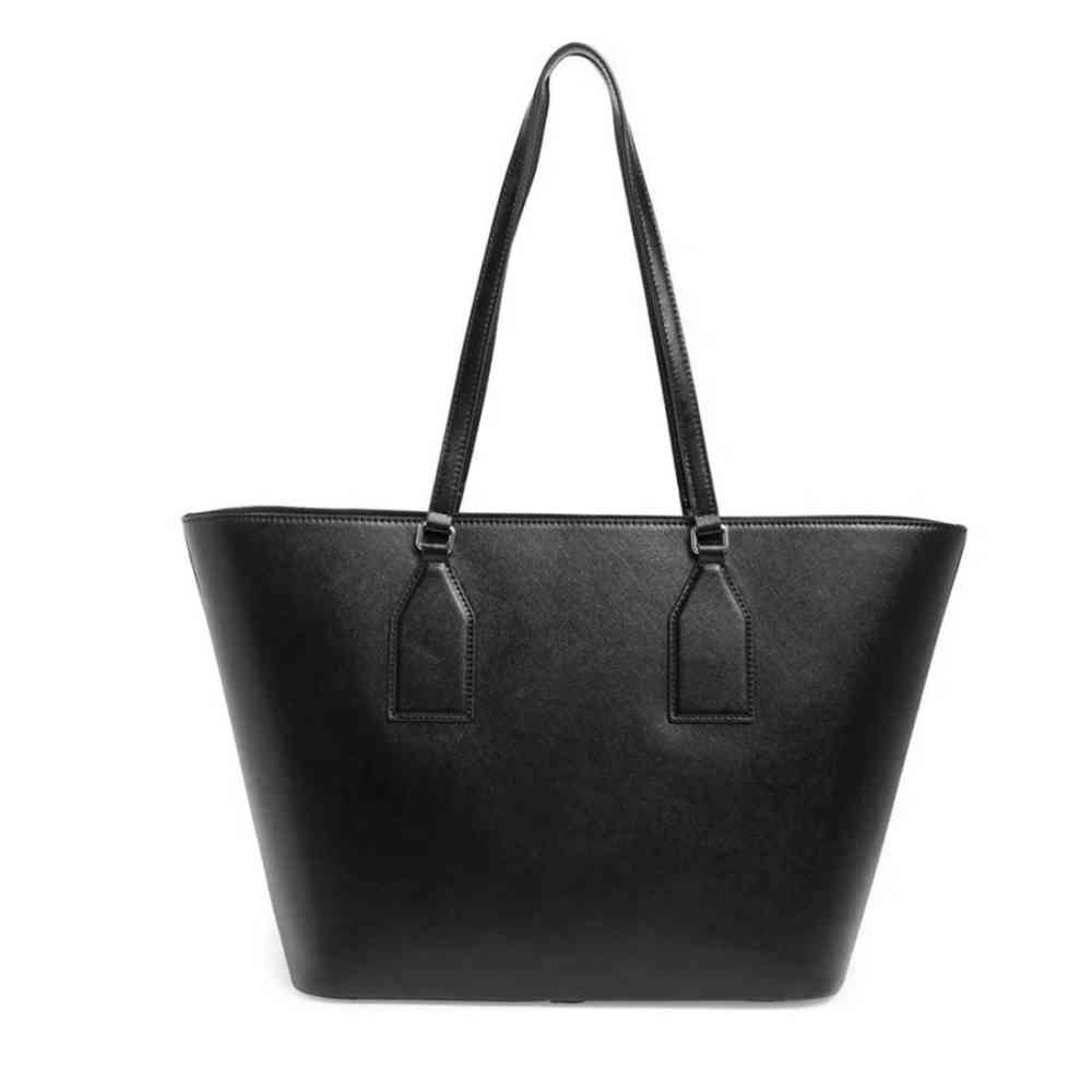 Marc Jacobs Canvas Black Leather Tote Bag-1