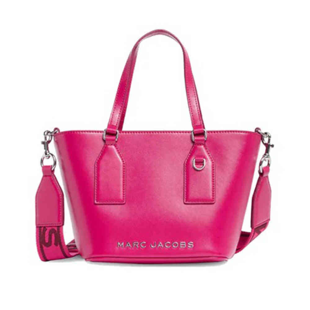 Pink Marc Jacobs Canvas Black Leather Tote Bag