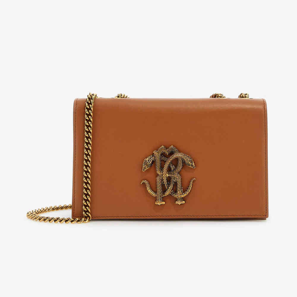 Roberto Cavalli Brown Clutch Bag-thumb-0