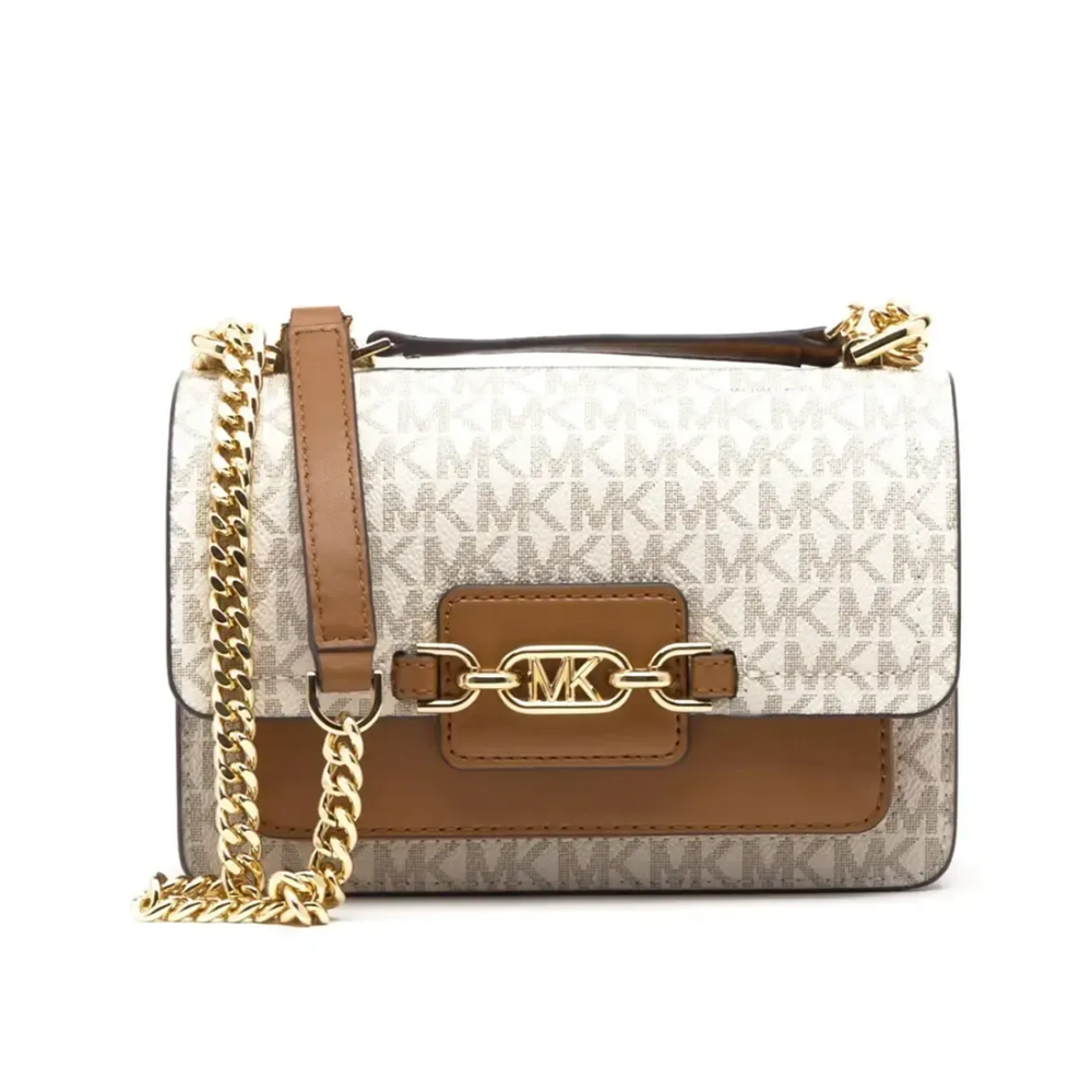 White Michael Kors Heather Brown Shoulder Bag