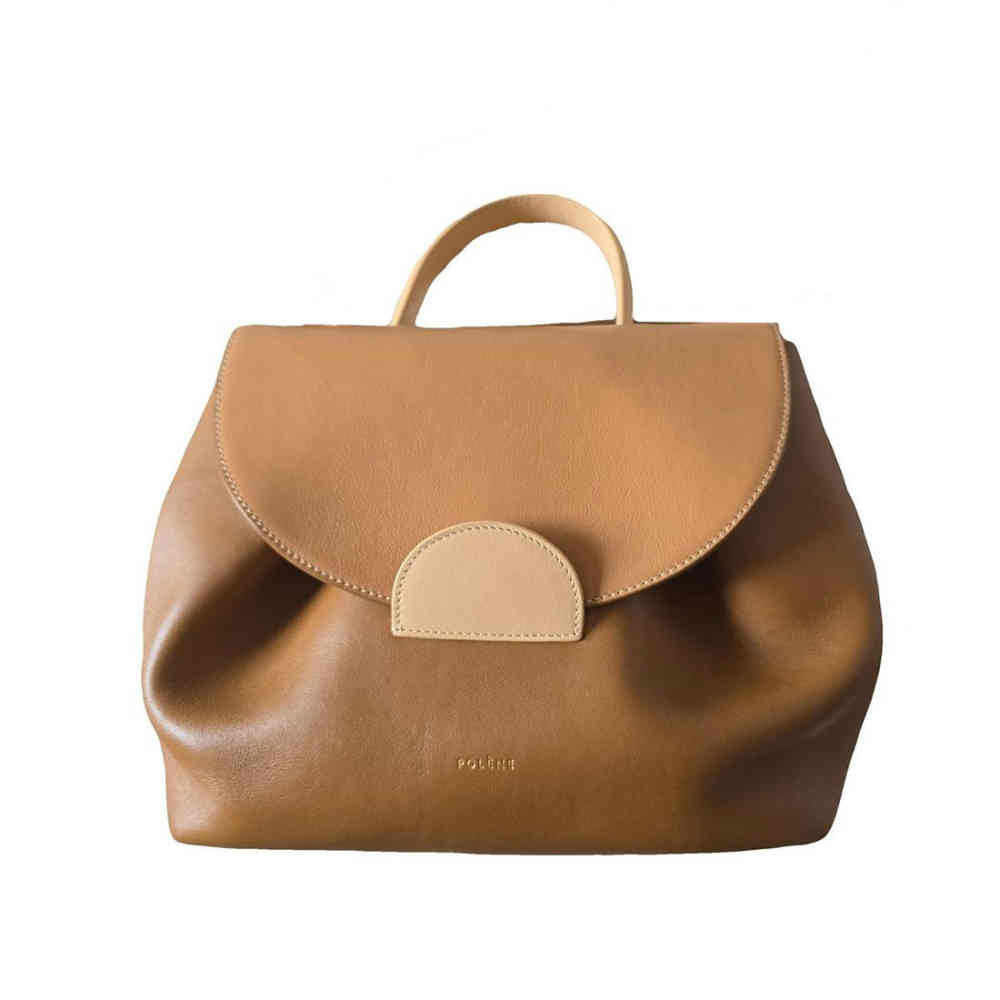 Brown & Cream Polene Numero Uno Grey Sling Bag