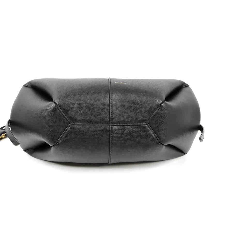 Polene Grained Black Leather Tote Bag-3