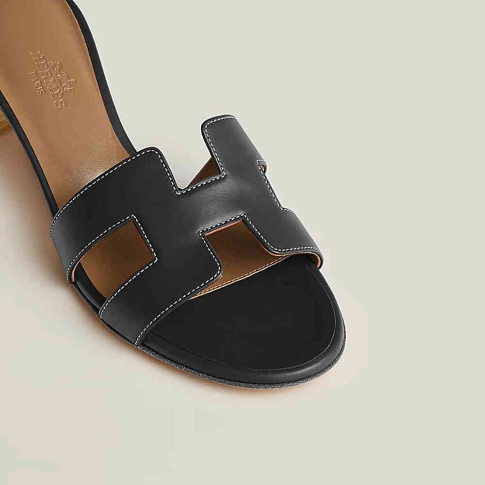 Hermes Oasis Black Heel Sandal-thumb-3