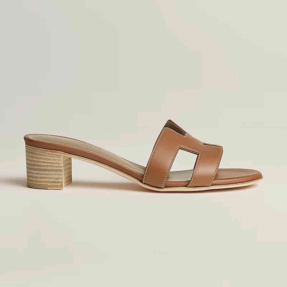 Hermes Oasis Brown Heel Sandal-thumb-1