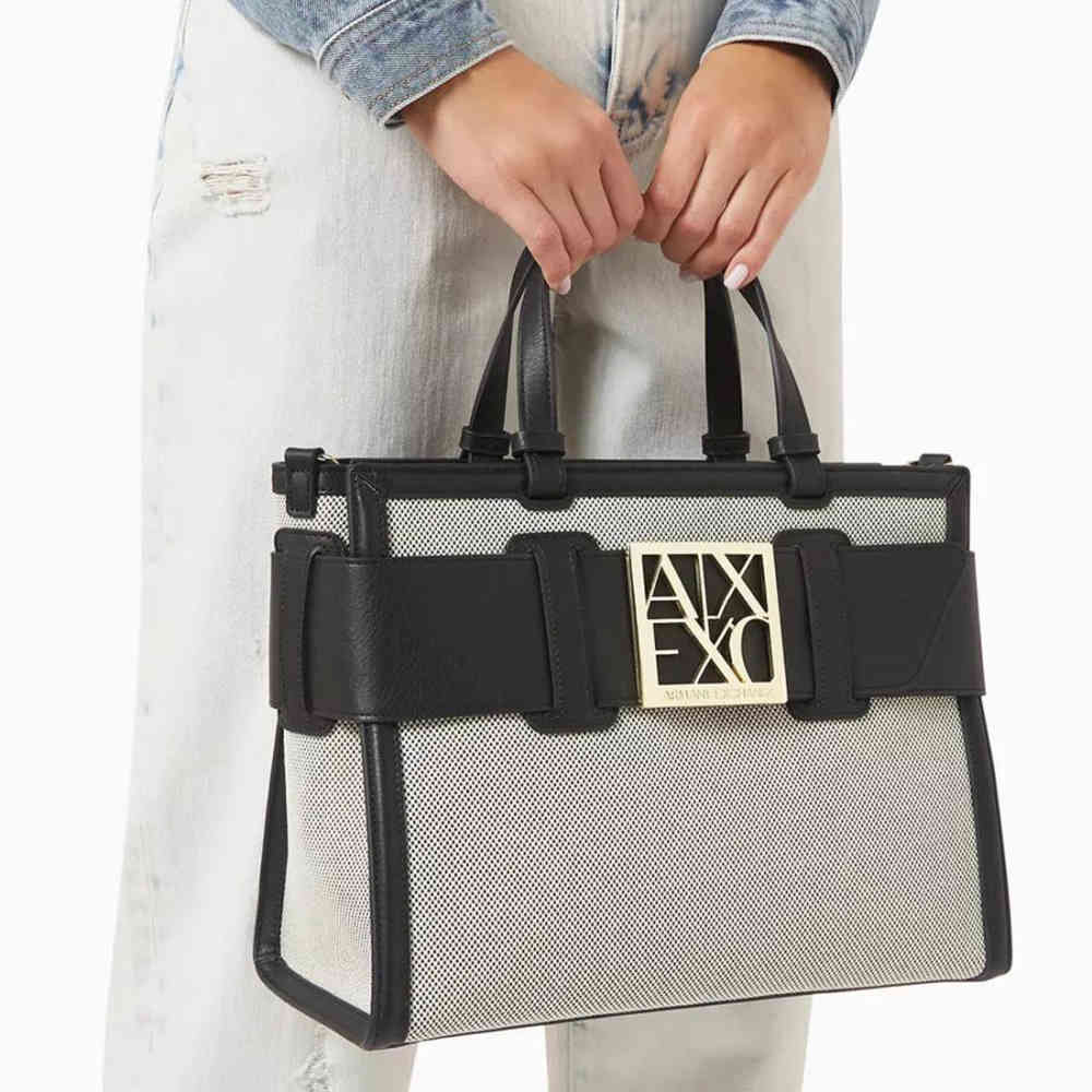 Armani Exchange Black & Grey Susy Tote Bag-5