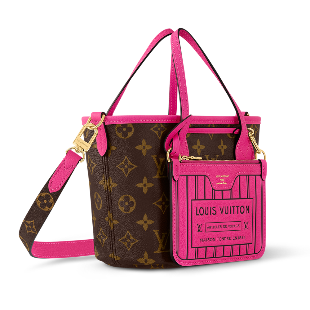 Pink & Brown Louis Vuitton Monogram Pochette Metis East West Beige & Brown Bag