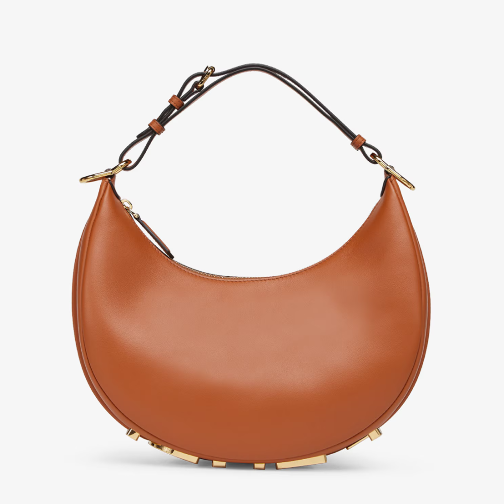 Brown Fendi Fendigraphy Black leather Shoulder bag