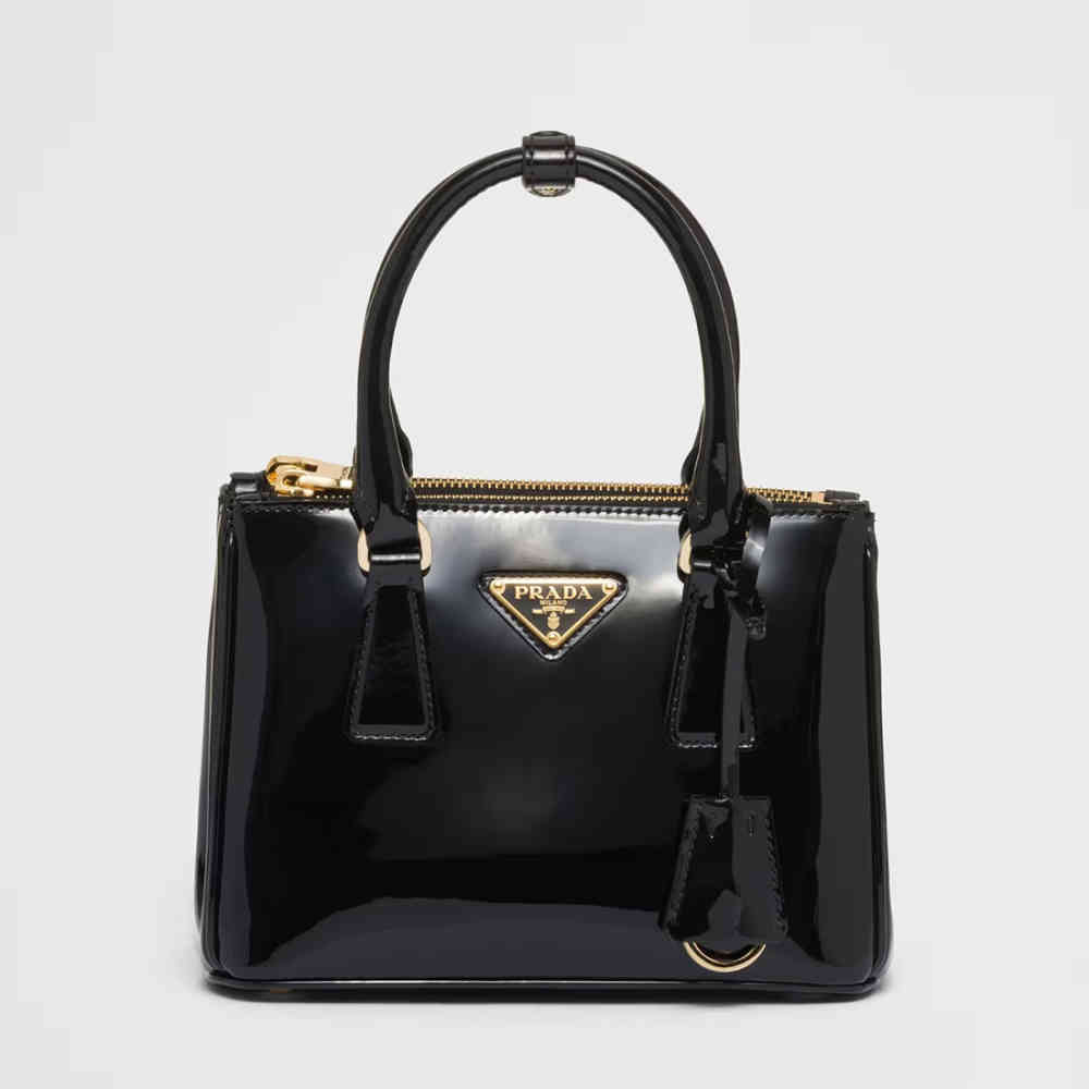 Black Prada Galleria Saffiano Wine Handbag