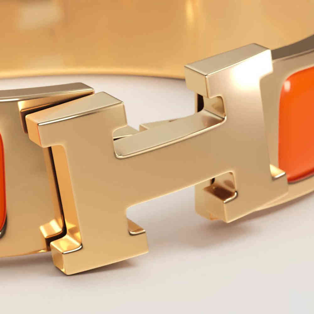Hermes Orange Clic H Bracelet-2