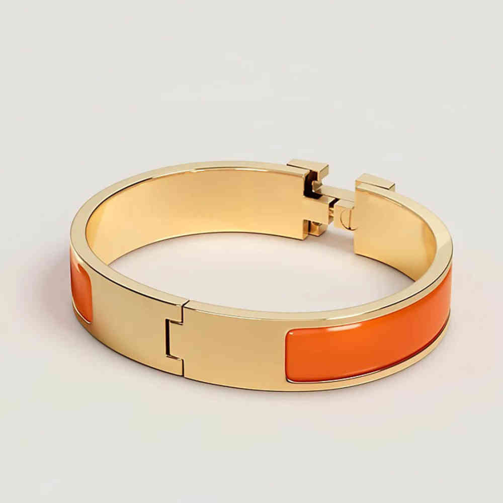 Hermes Orange Clic H Bracelet-1