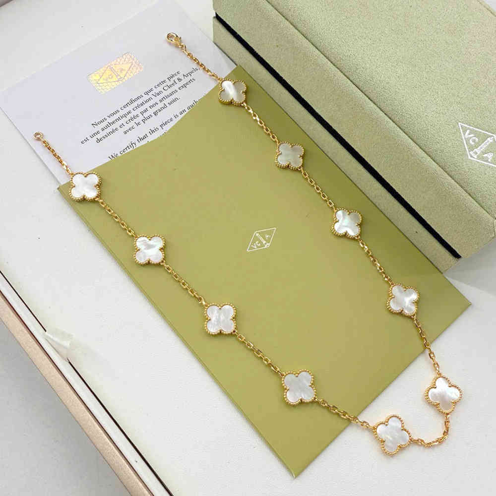 Van Cleef Alhambra White Necklace-thumb-1