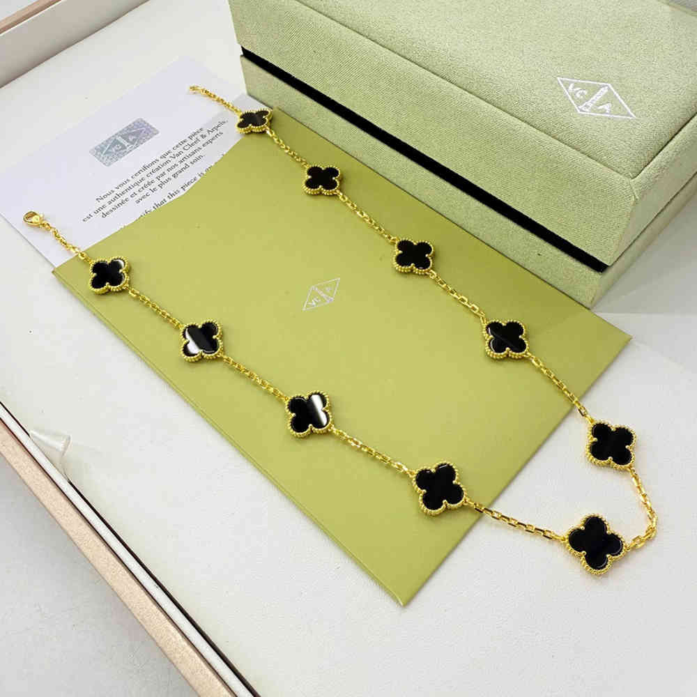 Black Van Cleef Alhambra Red Necklace