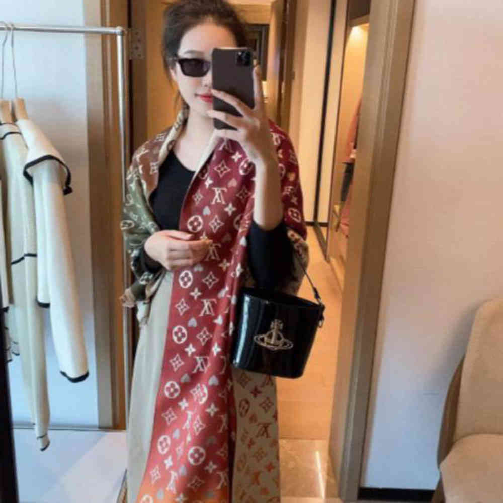 Louis Vuitton Designer Red Ombre Stole-thumb-1