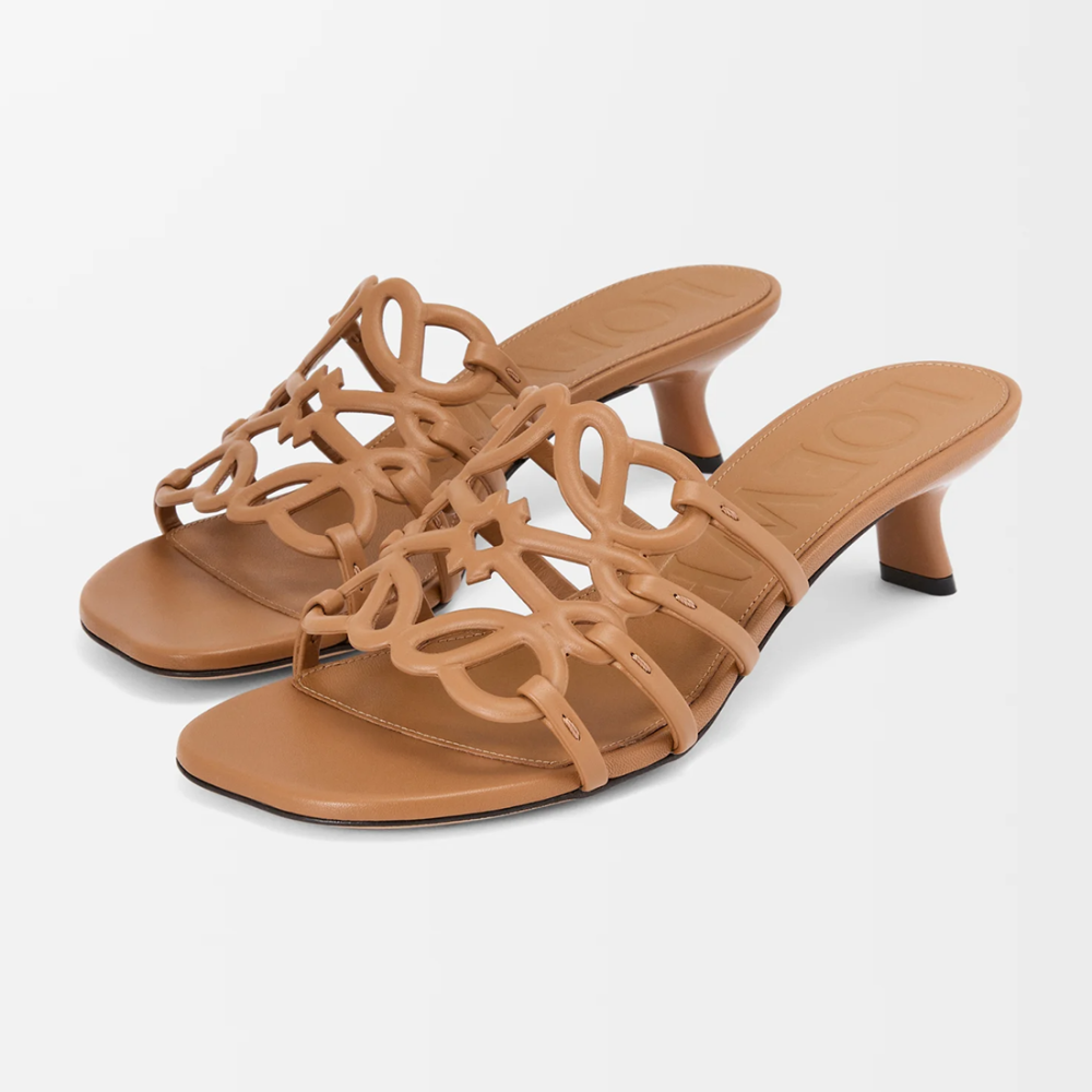 Loewe x Paula's Ibiza Petal Brown Anagram Slides-thumb-2
