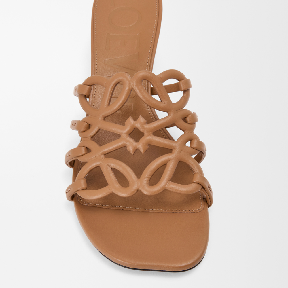 Loewe x Paula's Ibiza Petal Brown Anagram Slides-thumb-3
