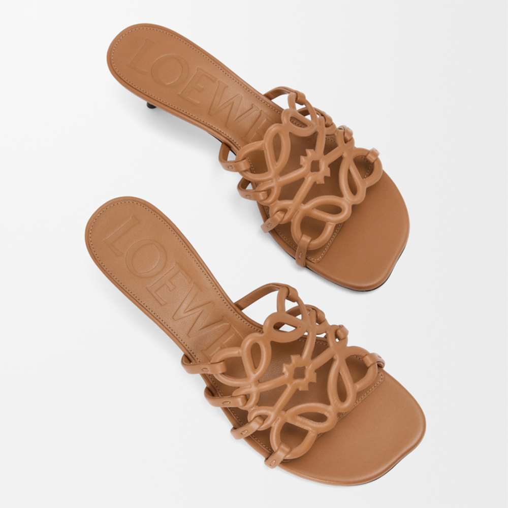 Loewe x Paula's Ibiza Petal Brown Anagram Slides-thumb-1